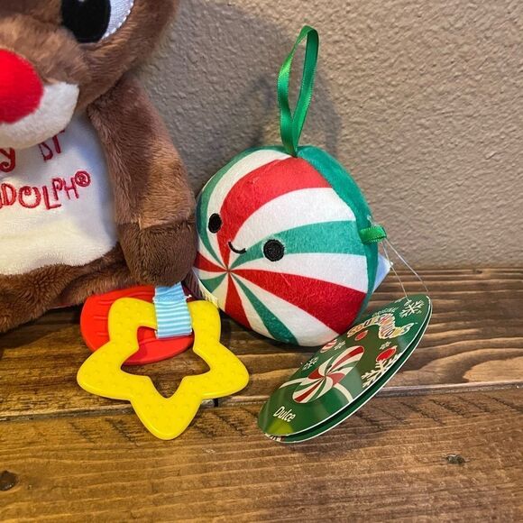 Rudolph My First Rudolph TY Christmas Gnome Squishmallow Candy Cane Plush - Picture 6 of 15